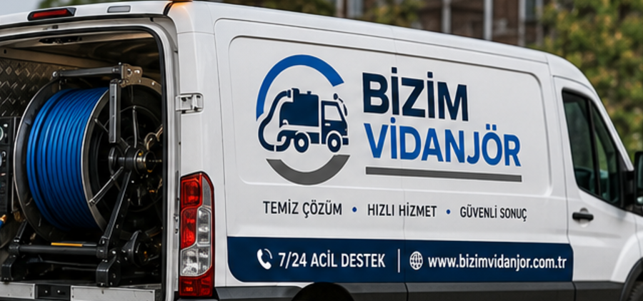 Robot ve kamera aracı, hortum makarası açık hâlde saha çıkışında